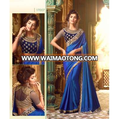 Heavy lacha lehenga style saree / Designer indian saree low prices / Fancy saree blouse designs